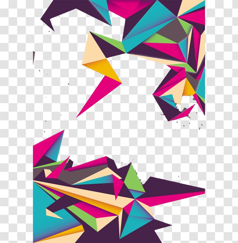 Colorful Origami Adobe Illustrator - Nice Triangle Transparent PNG