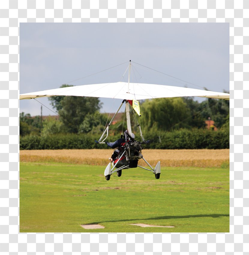 Flight Powered Hang Glider Ultralight Aviation Motor - Grass - Aircraft Transparent PNG