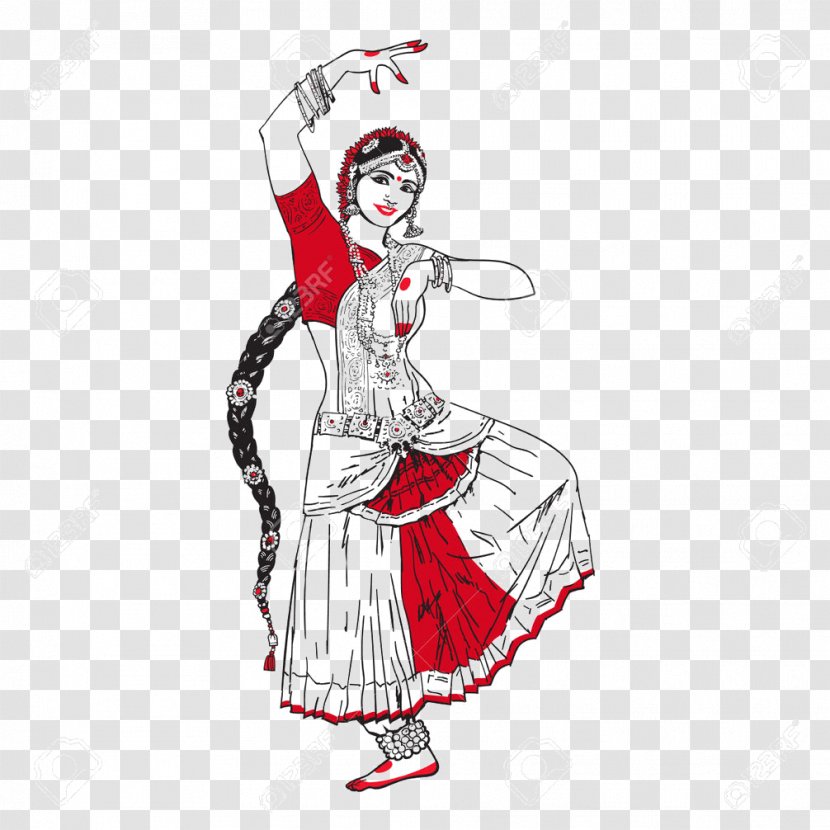 Dance In India Drawing Stock Photography - Fashion Illustration - Saree Transparent PNG