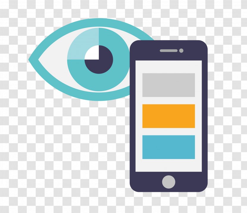 Google Images Flat Design Mobile Phone Search Engine - Blue - Vector Smartphone Eye Material Transparent PNG