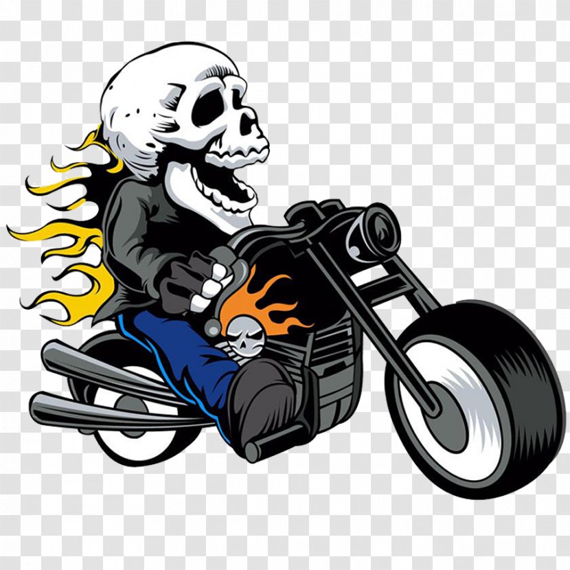 Skull Skeleton Euclidean Vector Clip Art - Automotive Design - Motorcycle Transparent PNG