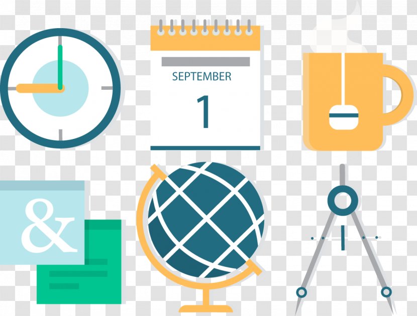 School Learning Flat Design - Tools Calendar Transparent PNG