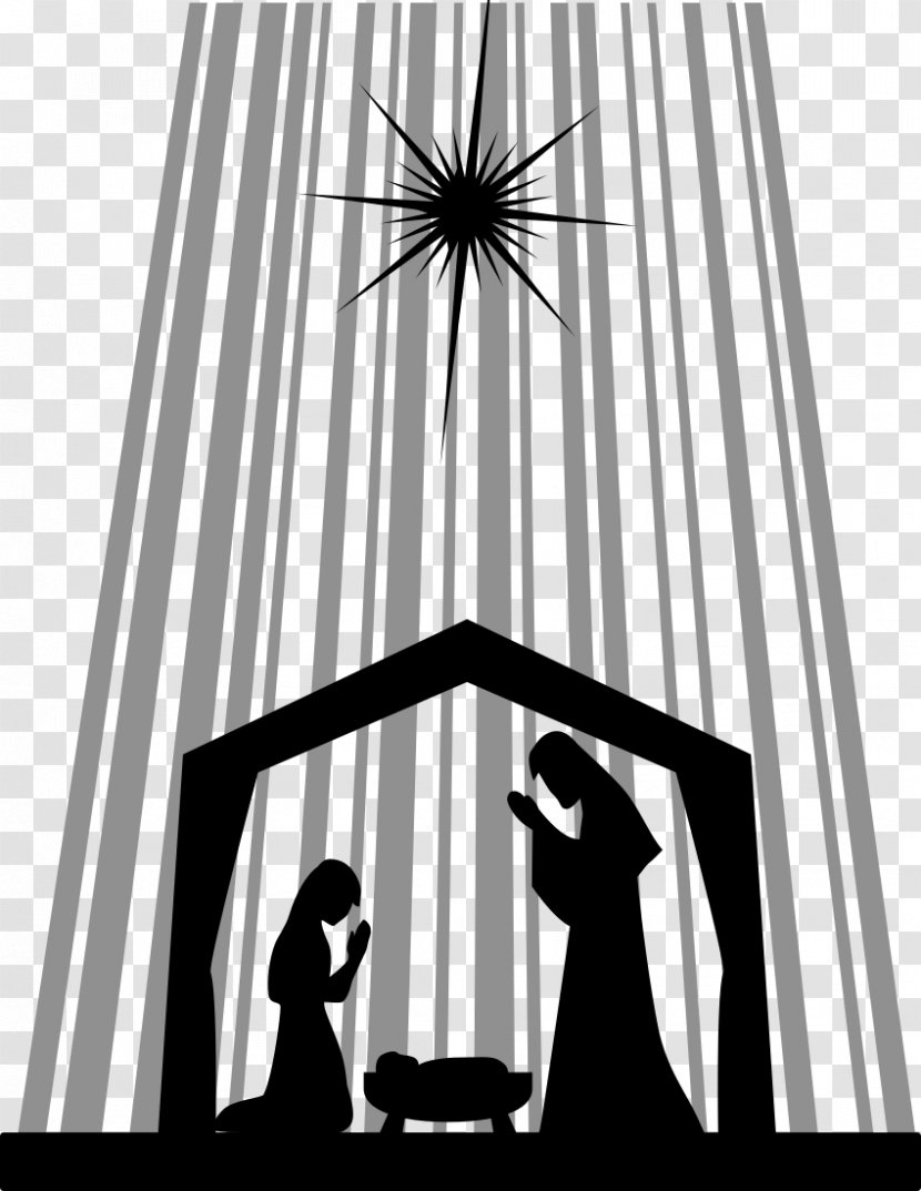 Nativity Of Jesus Scene Silhouette Manger Clip Art - Star Light Transparent PNG