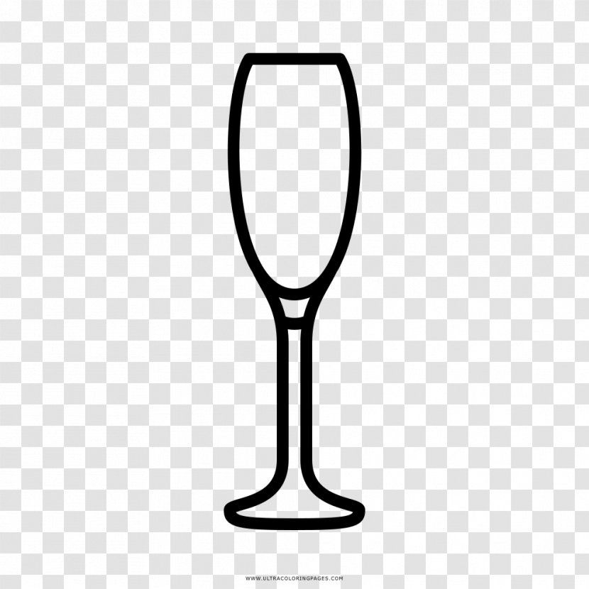 Wine Glass Champagne Drawing Flute - Coloring Book Transparent PNG