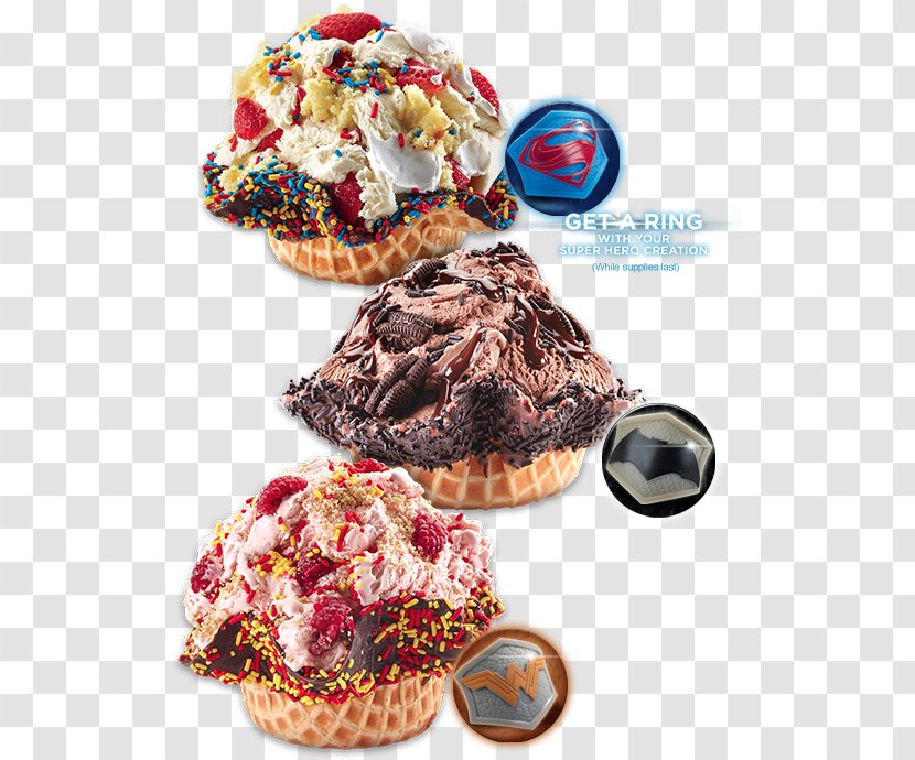 Ice Cream Batman Superman Cupcake - Cake - Stone Cold Transparent PNG