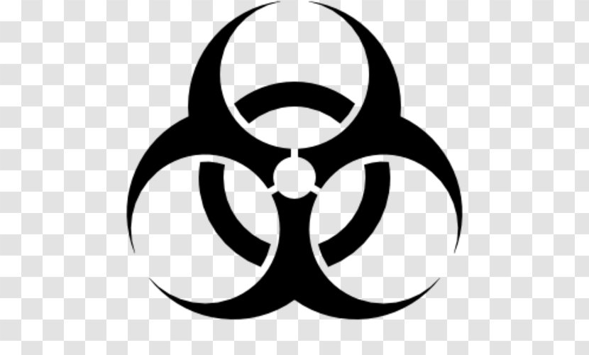 Biological Hazard Symbol Sign Laboratory - Black And White Transparent PNG