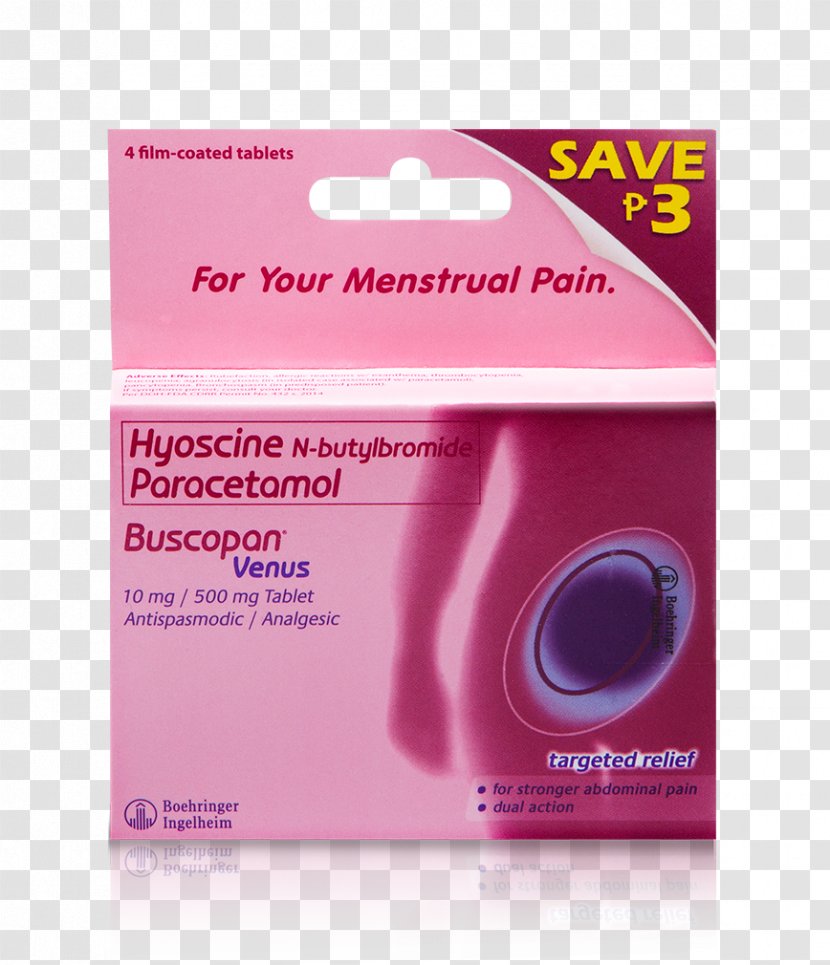 Butylscopolamine Tablet Acetaminophen Menstruation Hyoscine - Indication Transparent PNG