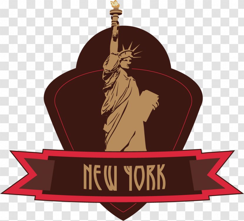 Brazil New York City Country Landmark - Brand - Vector Statue Of Liberty American Label Transparent PNG