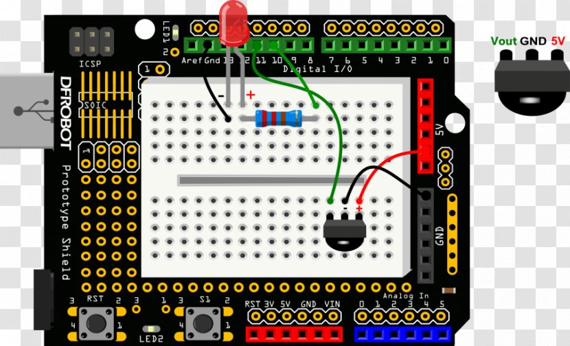 Arduino Light-emitting Diode RGB Color Model Wiring Infrared - Sensor Transparent PNG