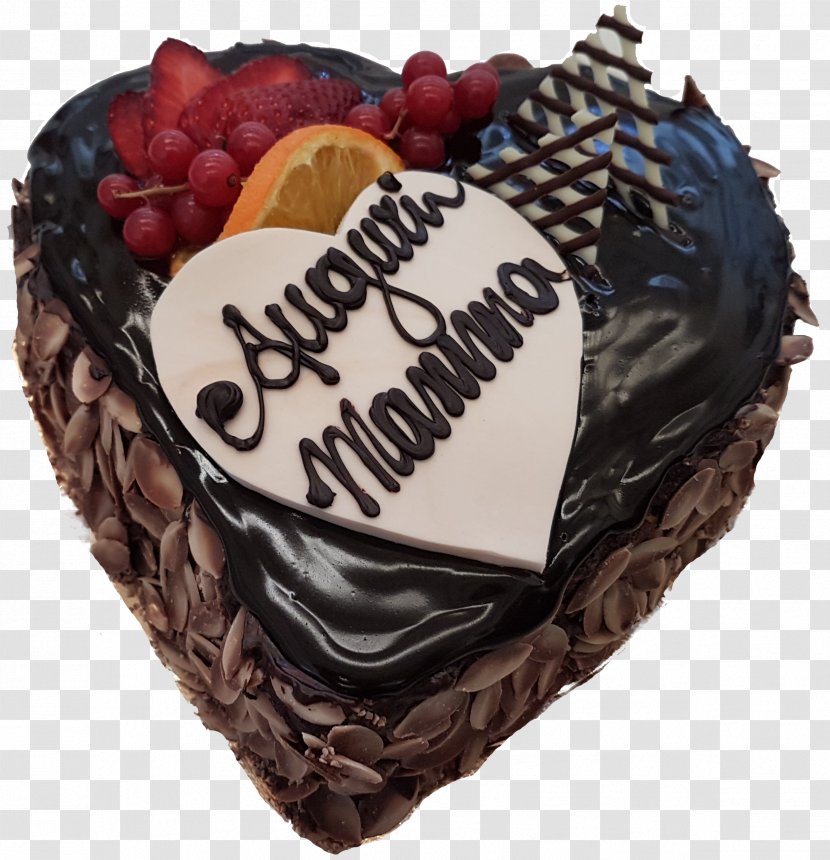 Chocolate Cake Black Forest Gateau Sachertorte Brownie Ganache - Heart Transparent PNG