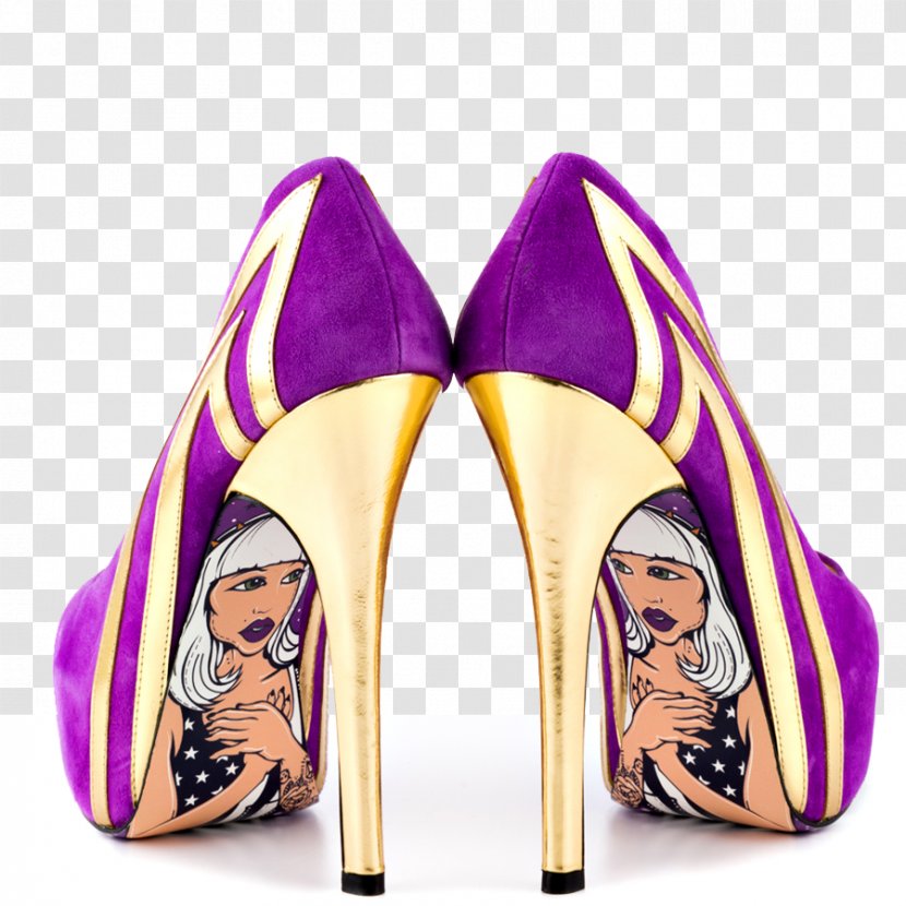 High-heeled Shoe Stiletto Heel Court Clear Heels - Gold - Purple KD Shoes Vi Transparent PNG