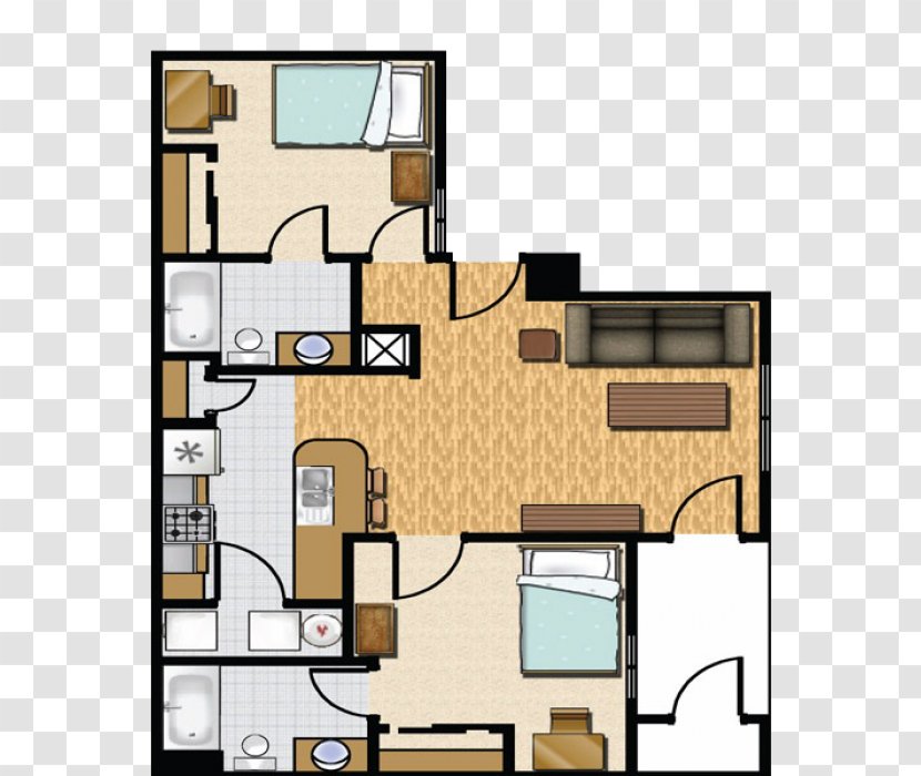 CastleRock At San Marcos Floor Plan Apartment House Home - Bed Transparent PNG