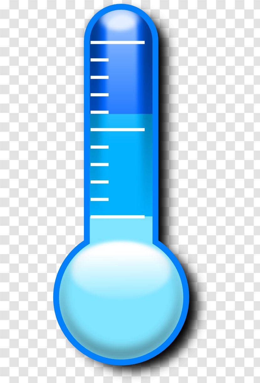 Thermometer Temperature Clip Art - Electric Blue - Outline Transparent PNG