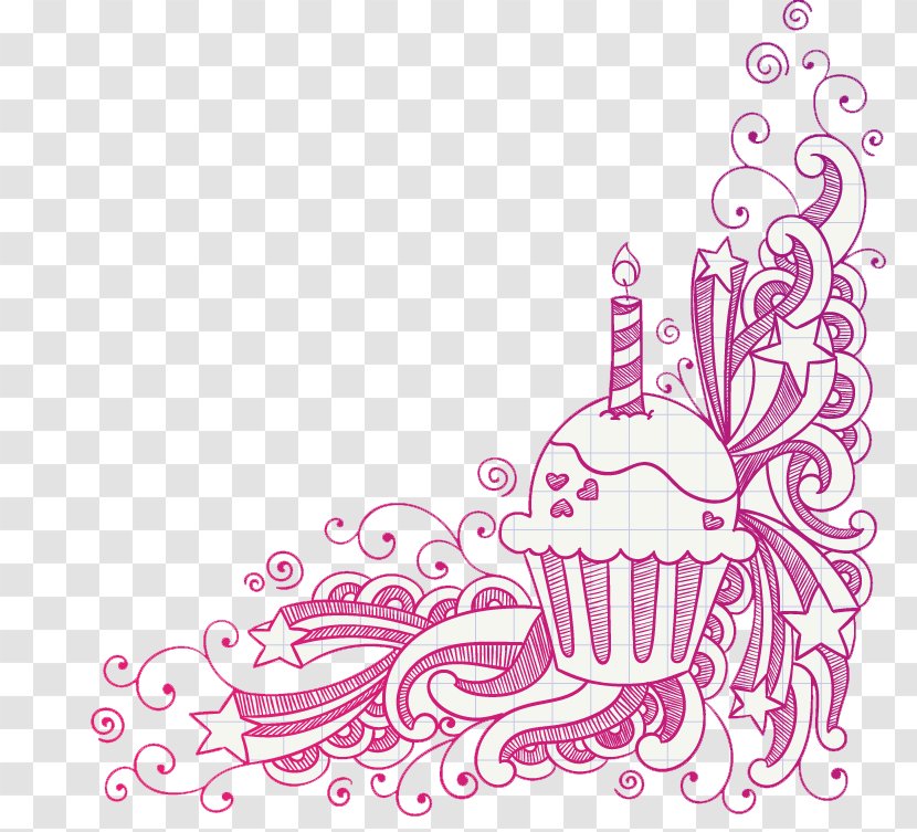 Ice Cream Muffin Cupcake Birthday Cake Frosting & Icing - Magenta - Pattern Background Material Transparent PNG
