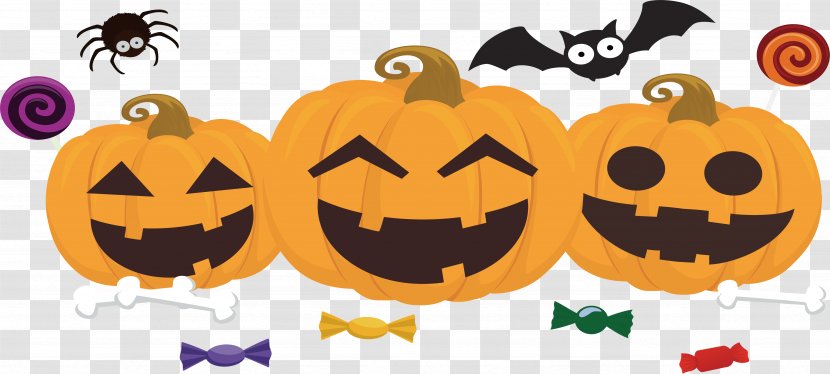 Jack-o'-lantern Candy Pumpkin Halloween - Head Poster Transparent PNG