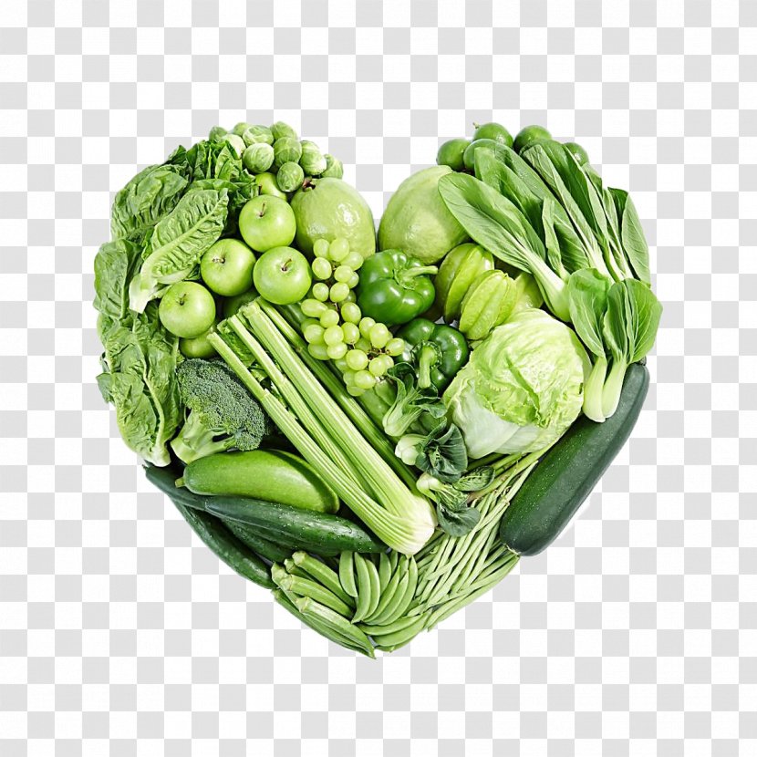 Green Food Cucumber Eating - Leaf Vegetable - Heart-shaped Platter Transparent PNG