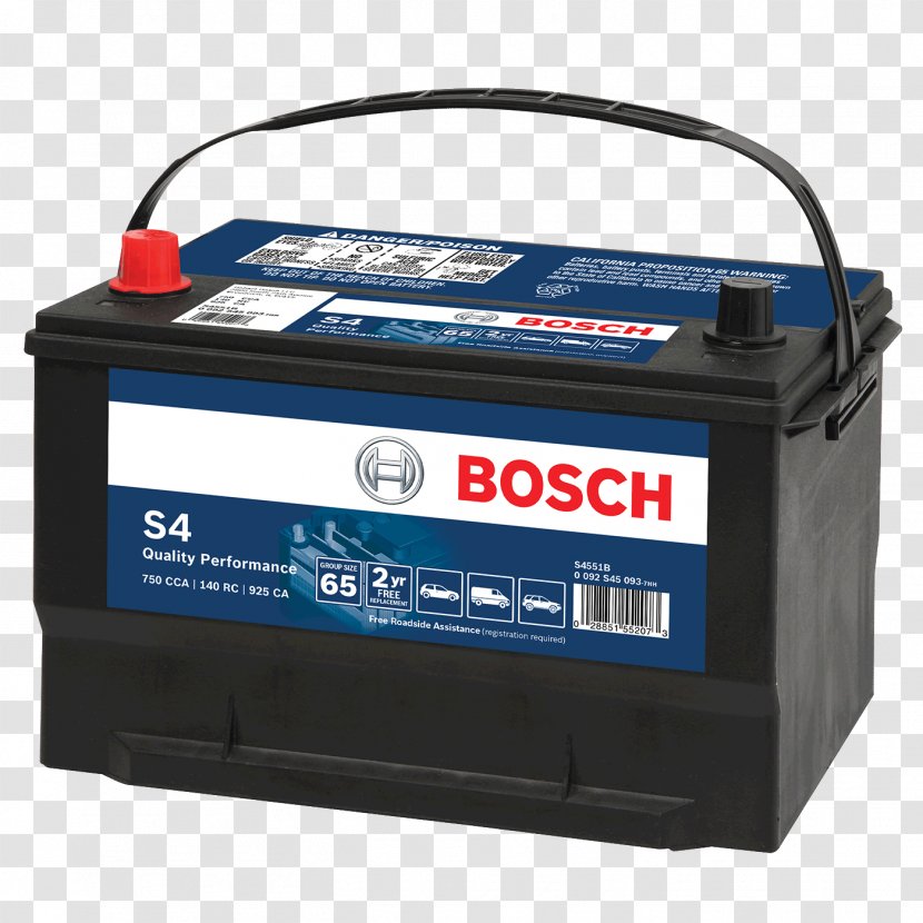 Car Automotive Battery VRLA Electric Robert Bosch GmbH - Exide Transparent PNG