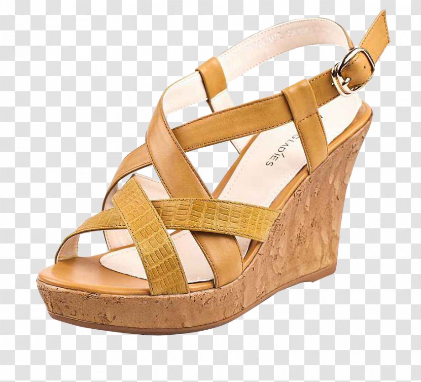 Shoe Sandal Wedge Clothing - Khaki Cross Sandals Transparent PNG