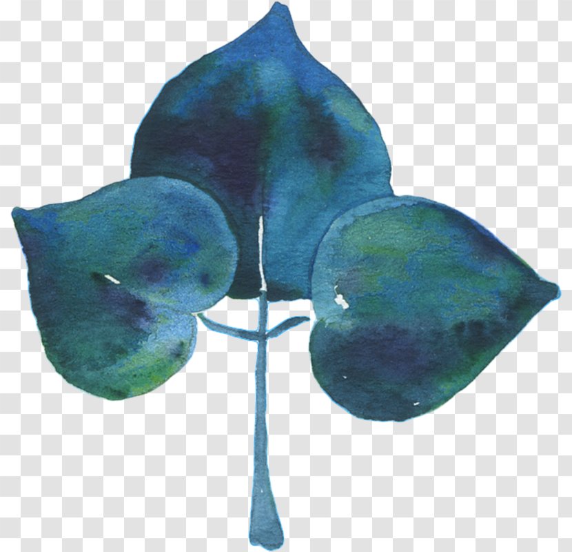 Cartoon Leaf Tree - Turquoise - Leaves Hand Painted Transparent PNG