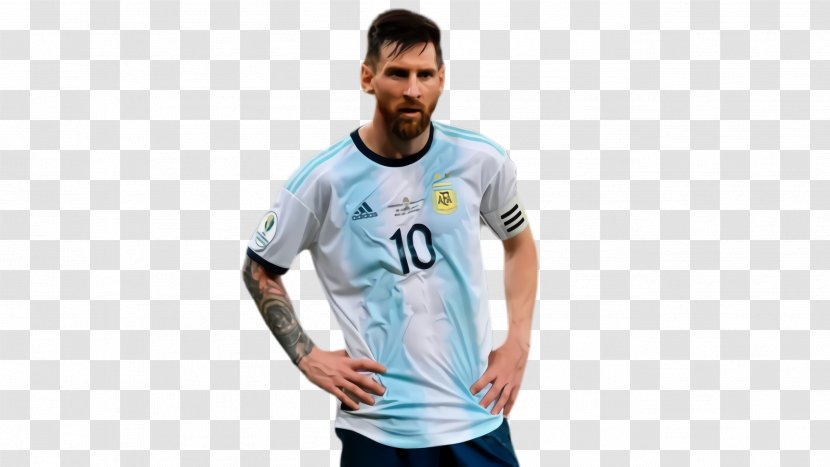 Messi Cartoon - Tshirt - Player Electric Blue Transparent PNG