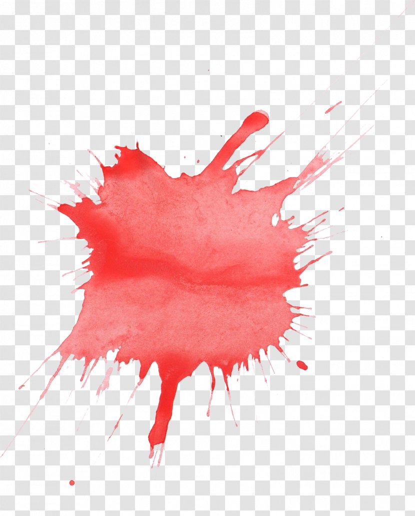 Red Watercolor Painting - Splatter Transparent PNG