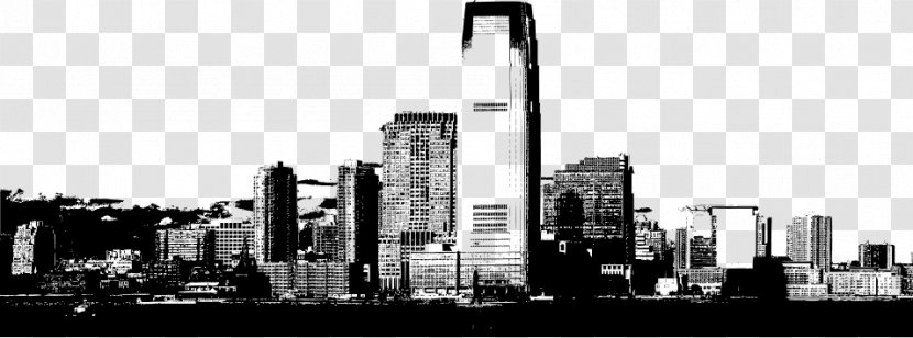 Black And White Skyline City - Skyscraper Transparent PNG