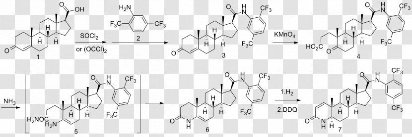 Dutasteride Finasteride 5α-Reductase Inhibitor Benign Prostatic Hyperplasia - Chemical Synthesis Transparent PNG