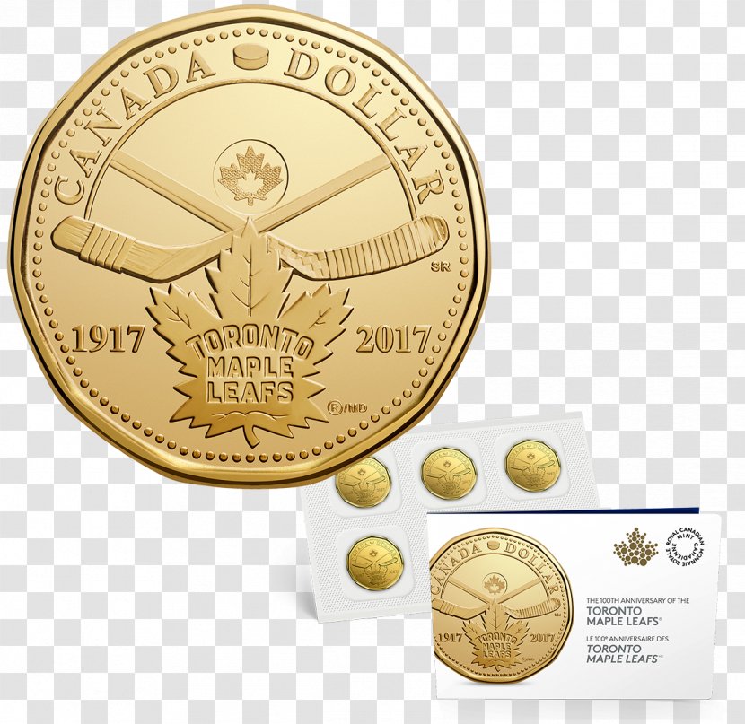 2017–18 Toronto Maple Leafs Season Loonie Coin - Dollar Transparent PNG