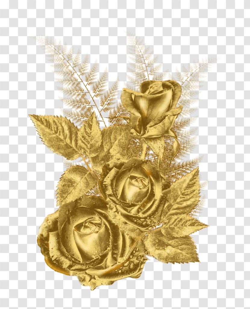Gold Flower Rose Clip Art Transparent PNG