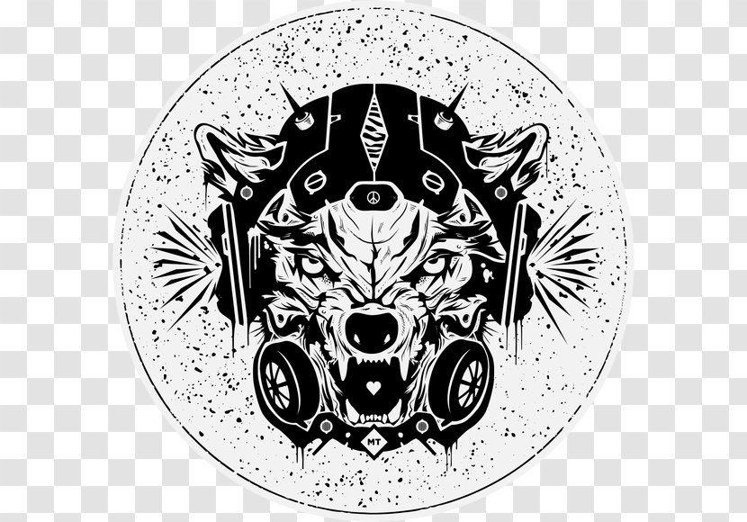 Wolf Black Font Animal Character - Visual Arts - Mixed Techniques Transparent PNG
