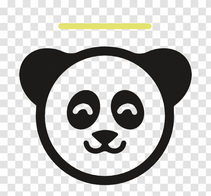 Giant Panda Bear - Black And White - Telegram Transparent PNG