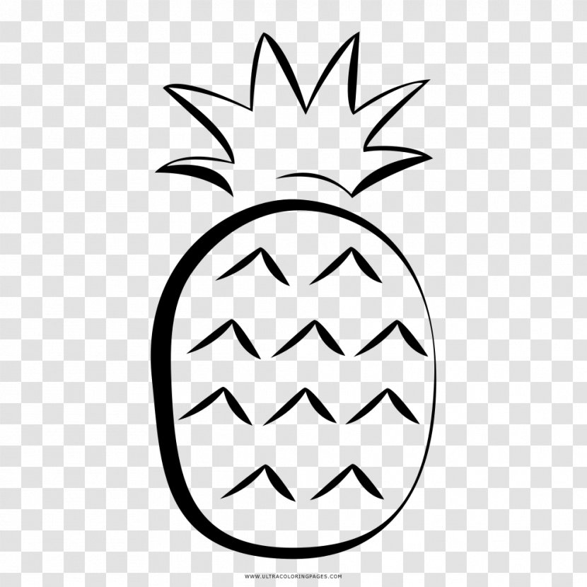 Drawing Coloring Book Black And White Pineapple - Fruit Transparent PNG