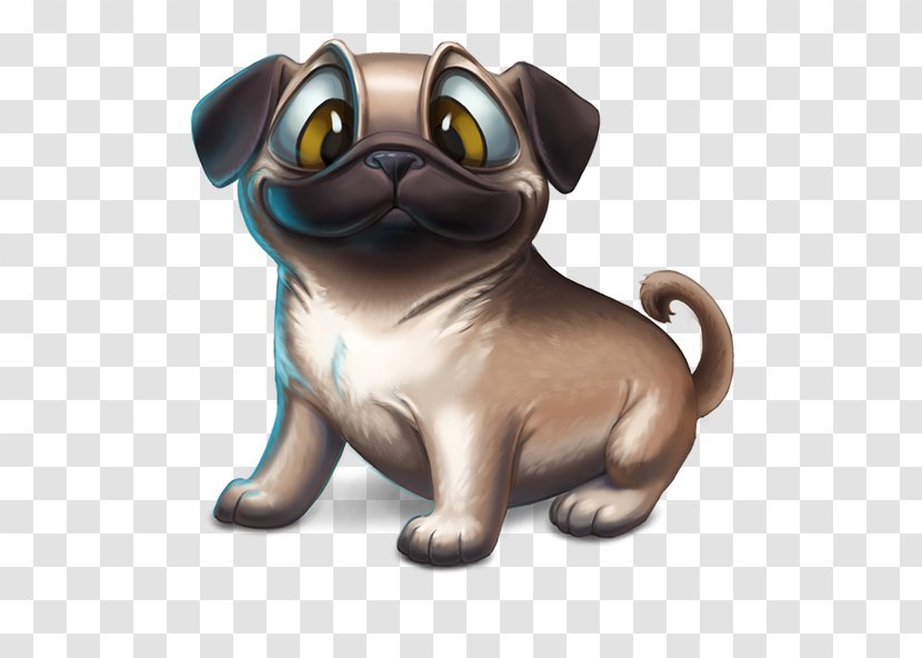 Pug Puppy Dog Breed Companion Toy - Fawn - Character Set Transparent PNG