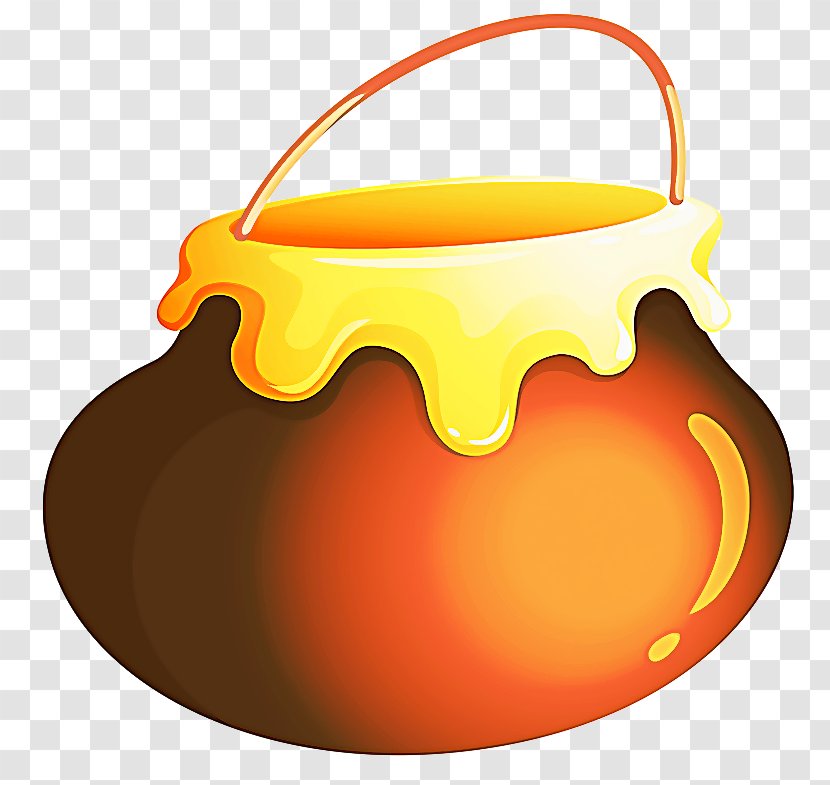 Jar Honey Cartoon Bee Drawing - Cauldron Orange Transparent PNG