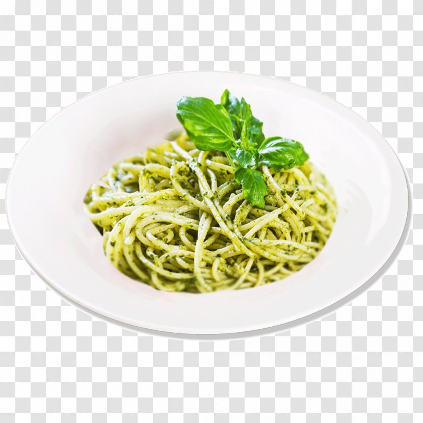 Pesto Pasta Al Dente Spaghetti Tagliatelle - Vegetarian Food Transparent PNG