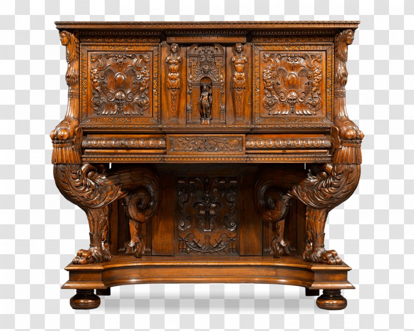 Italian Renaissance Gothic Architecture Antique Furniture French - Carved Exquisite Transparent PNG