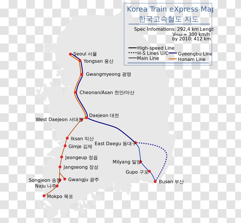 Seoul Busan Daegu Honam High-speed Railway Korea Train Express Transparent PNG
