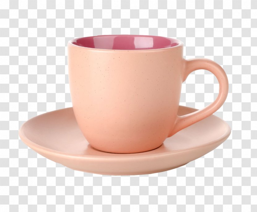 Coffee Teacup Saucer - Glass - Pink Mug Transparent PNG