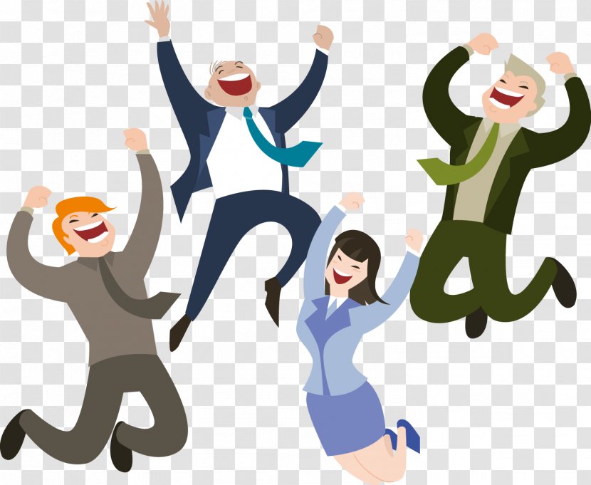Web Development Customer Happiness Business Clip Art - Communication - Happy People Jumping Vector Transparent PNG