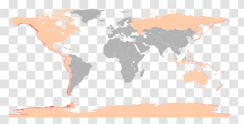 World Map Globe Equirectangular Projection - Natural Earth - Tsunami Transparent PNG
