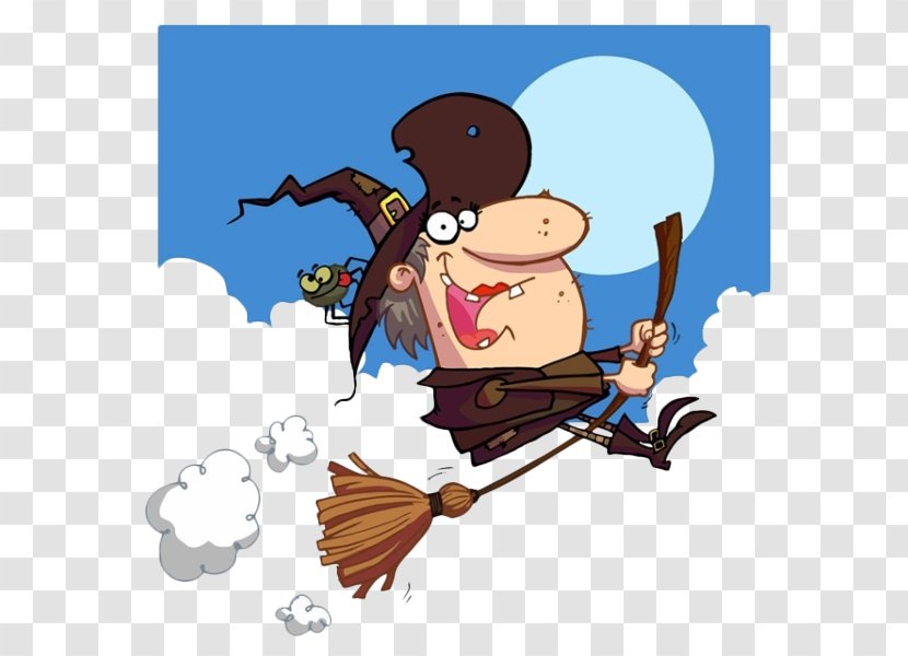 Harry Potter And The Philosophers Stone My Grandma Is A Witch! Witchcraft Royalty-free - Cartoon Witch Riding Magic Broom Transparent PNG