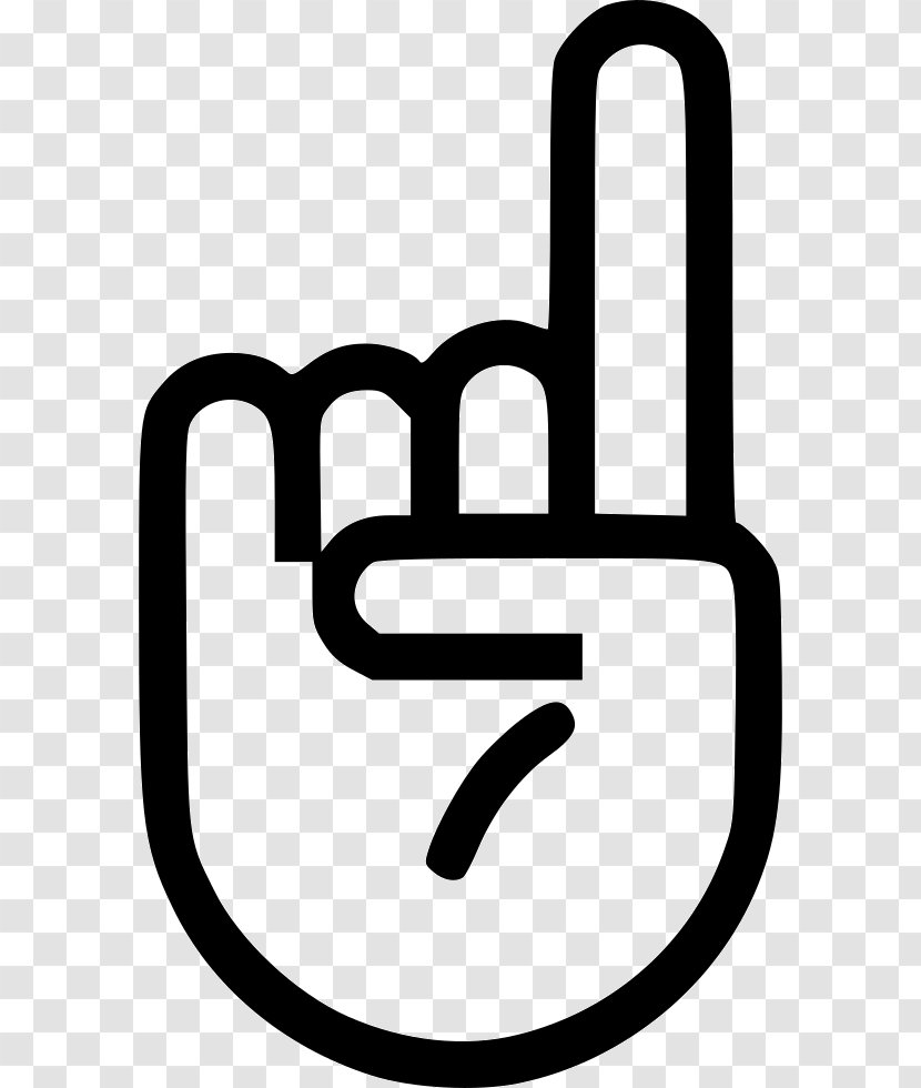 Index Finger Thumb Hand Clip Art - Black And White - Up Transparent PNG