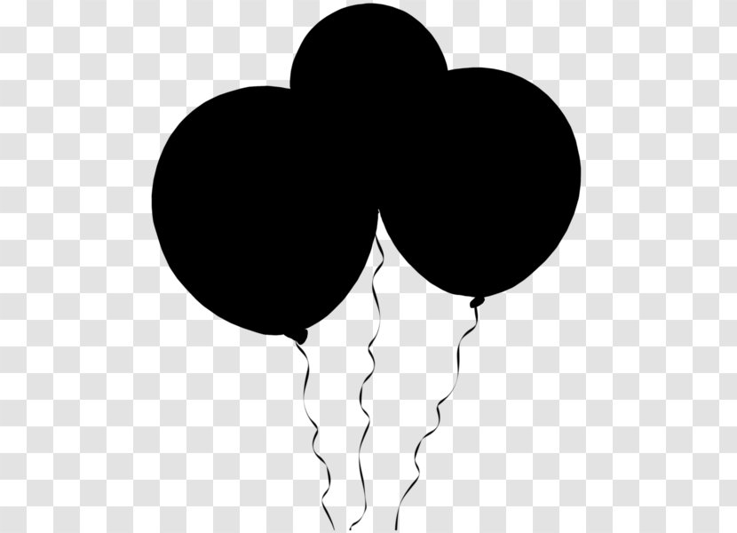 Clip Art Heart Leaf Line Balloon - Silhouette - Black M Transparent PNG