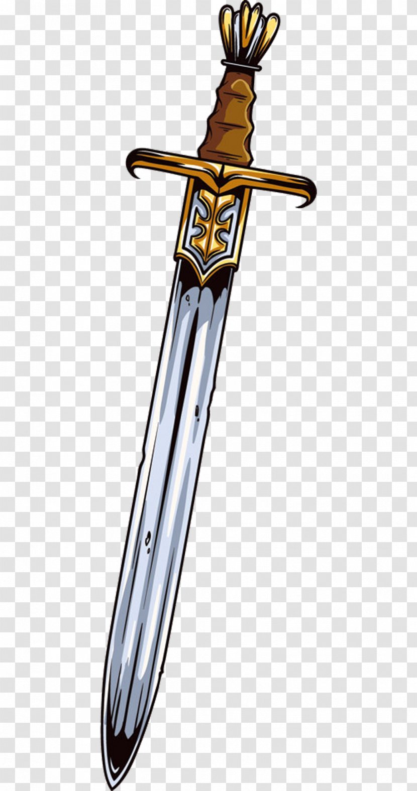 Sword Weapon Clip Art - Dagger - Yellow Pattern Transparent PNG