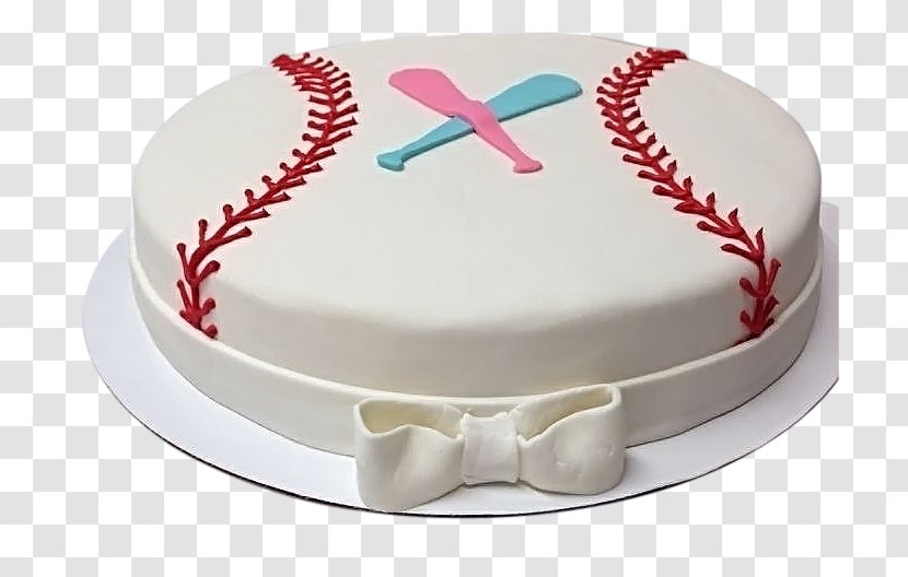 Gender Reveal Buttercream Torte Birthday Cake - Fondant Icing Transparent PNG