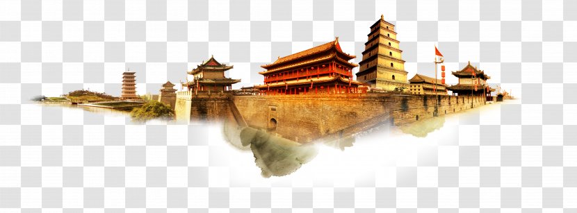 Fortifications Of Xian Bell Tower Giant Wild Goose Pagoda Poster Tourism - City ​​building Transparent PNG