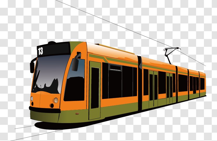 Train Rail Transport Tram Rapid Transit Bus - Drawing - Beautifully Transparent PNG
