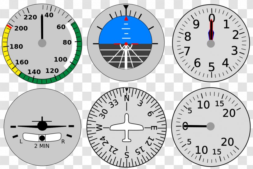 Adventure Aircraft EMG-6 Airplane Flight Instruments 0506147919 - Clock Transparent PNG