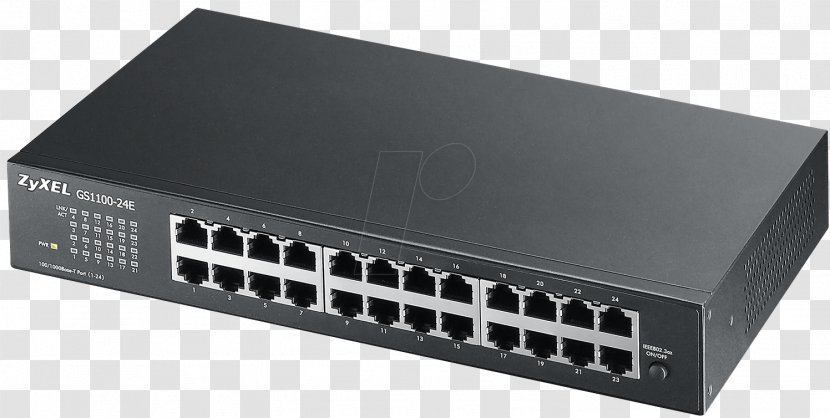 Gigabit Ethernet Network Switch ZyXEL Port 19-inch Rack - Wireless Router Transparent PNG