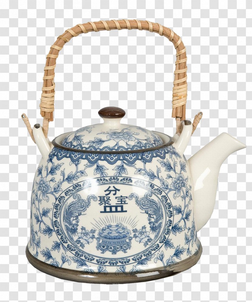 Kettle Teapot Pottery Ceramic Porcelain - Blue And White Transparent PNG